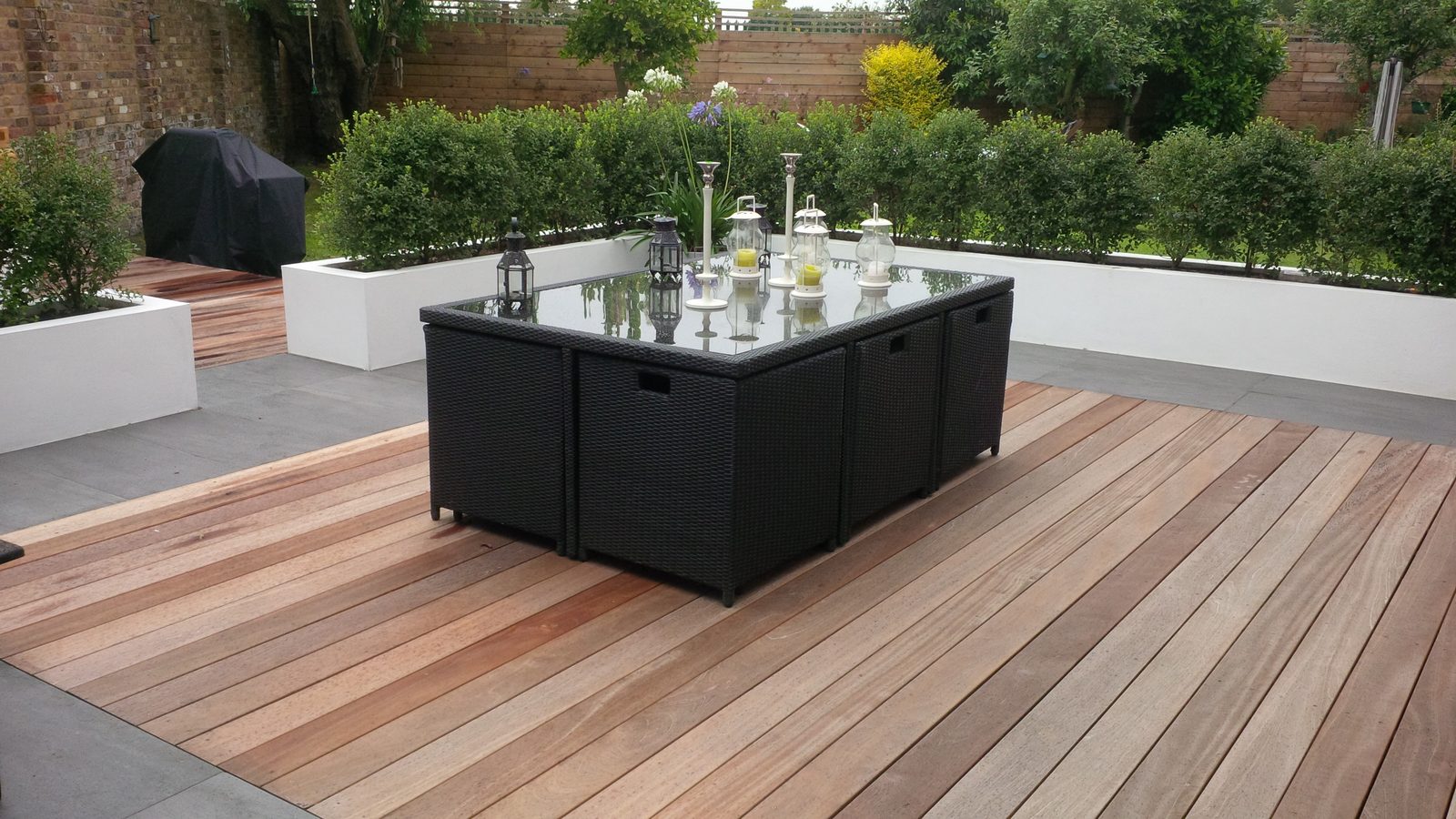 Hardwood decking as an outdoor room